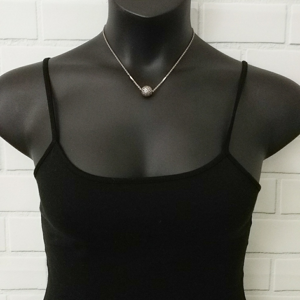SOLD ~ Fossil Sparkly Ball Necklace & Earrings - Picture 2 of 6